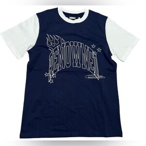 Renowned Graphic T-Shirt Two-tone Craft Cotton Graphic Tee navy men’s size small